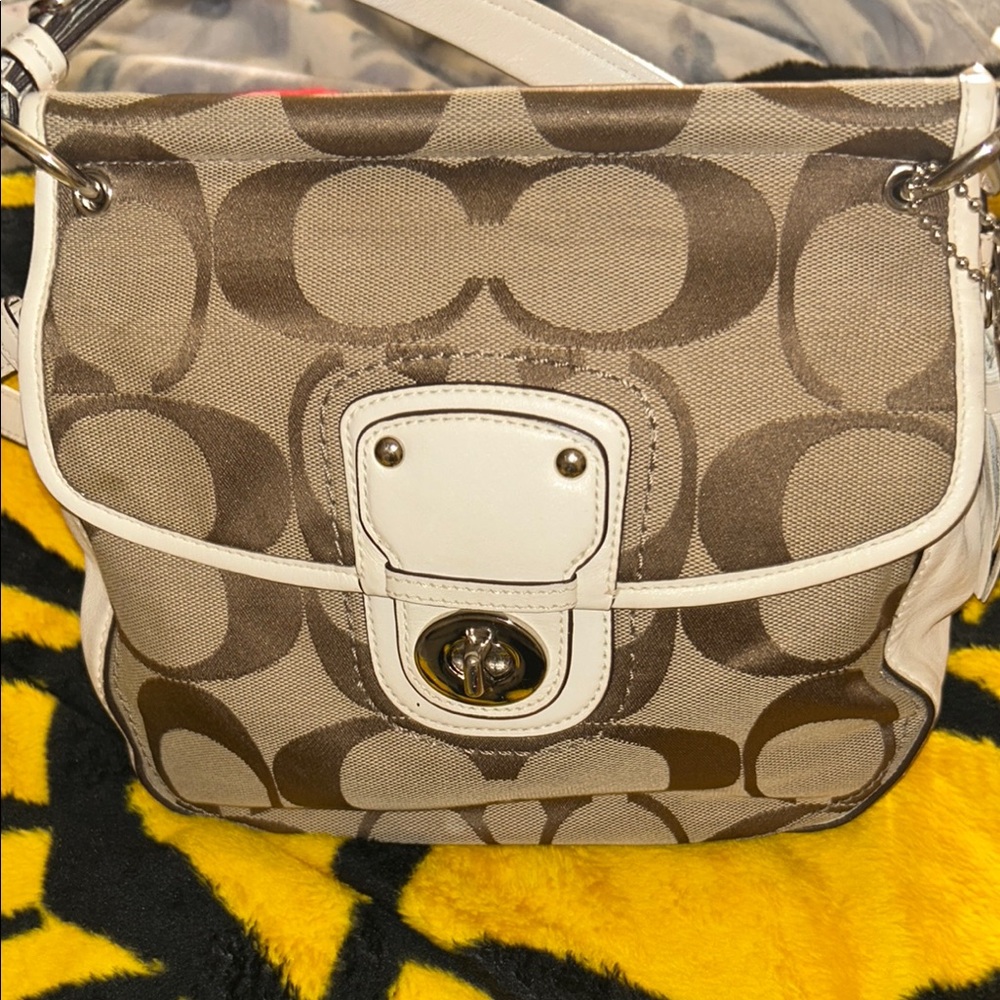 EUC Vintage 70th Anniversary Coach Signature Canvas Crossbody Bag